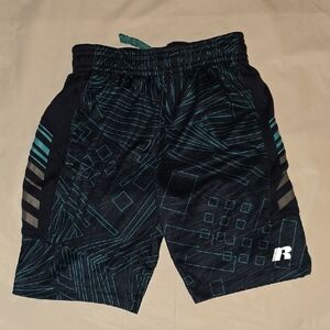 Russell Boys Navy Shorts With Teal & Gray Accents XS (4-5)